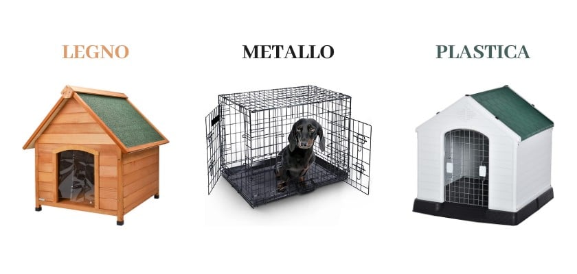 Tre categorie di cucce per cani (Legno, Metallo e Plastica)