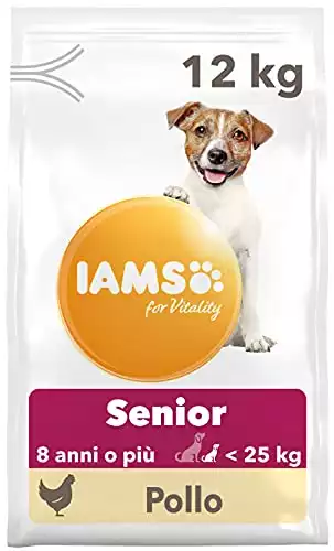 IAMS for Vitality Alimento secco con pollo fresco per cani anziani (8 anni o più) di taglia piccola e media - 12 kg
