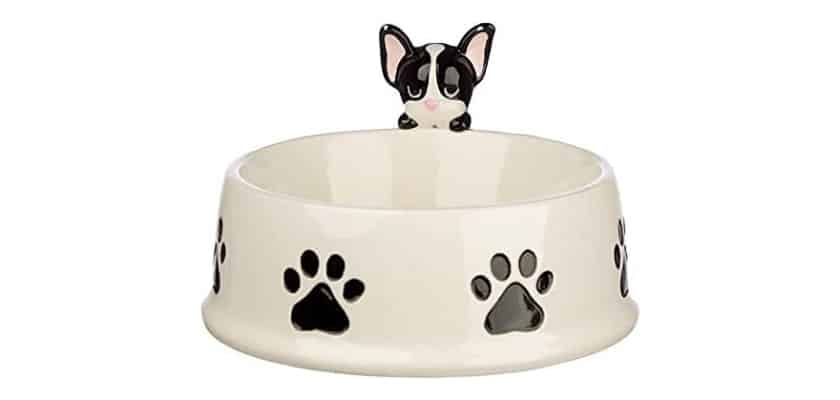 Ciotola per Animali in Ceramica con Cane Bulldog Francese sul Bordo – Puckator
