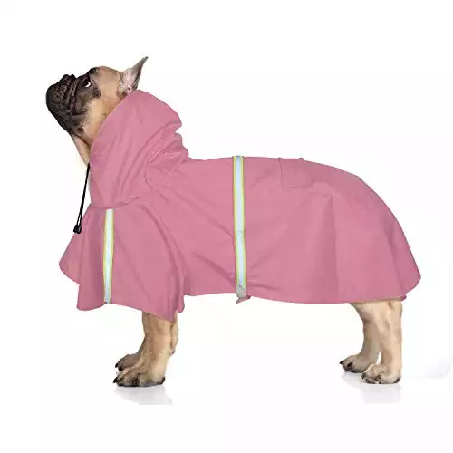 FEimaX Impermeabile per Cani Impermeabili Felpe con Cappuccio Cappotto Riflettente Regolabile Poncho Antivento Cucciolo Giacca da Pioggia per Cani di Taglia Piccola Medio e Grande