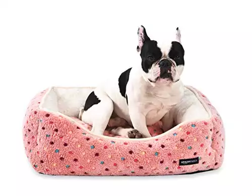 Amazon Basics Cuddler, Cuccia per animali domestici - Taglia M, rosa a pois