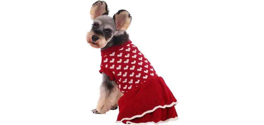 Maglione per cani a forma di cuore (Kuoser) – Abbigliamento per cani Bulldog Francese