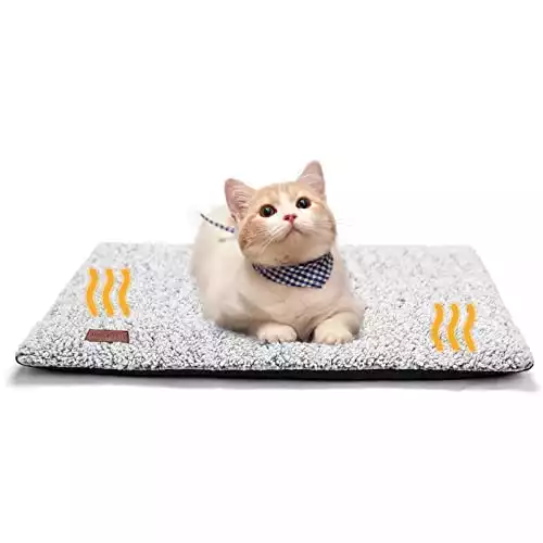 Mora Pets Cuccia gatto 61 x 46 cm - Coperta autoriscaldante per gatti e cani - Tappetino riscaldante gatto - Coperta termica - Rimovibile e Lavabile